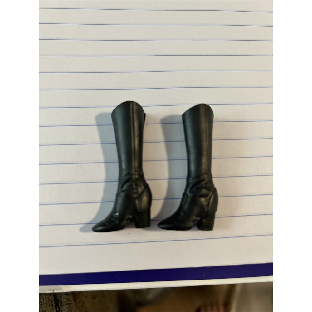 Mattel Barbie Doll Shoes BLACK TALL SKINNY BOOTS Fashionistas Fashion Fever‎